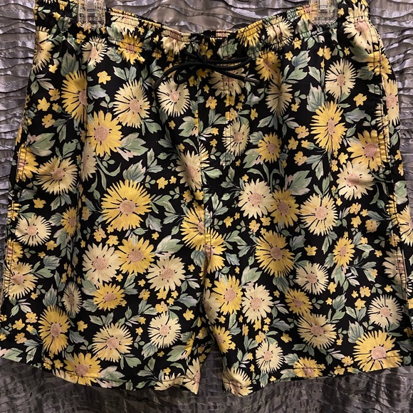 Multiples Other - Set Of (2) Men’s Swimming Trunks Design  Sunflower Print & Tropical Large